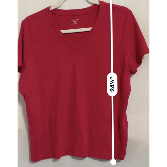 Lands End T-shirt Red V-neck 100% Cotton Women’s Size XL Petite - Picture 5 of 6